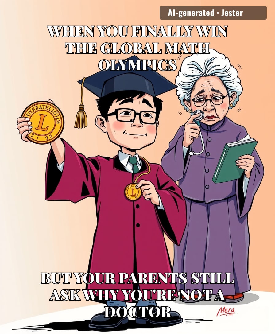 Imagine being the best mathematician on the planet and still losing the argument to your mom about why you didn't become a surgeon.