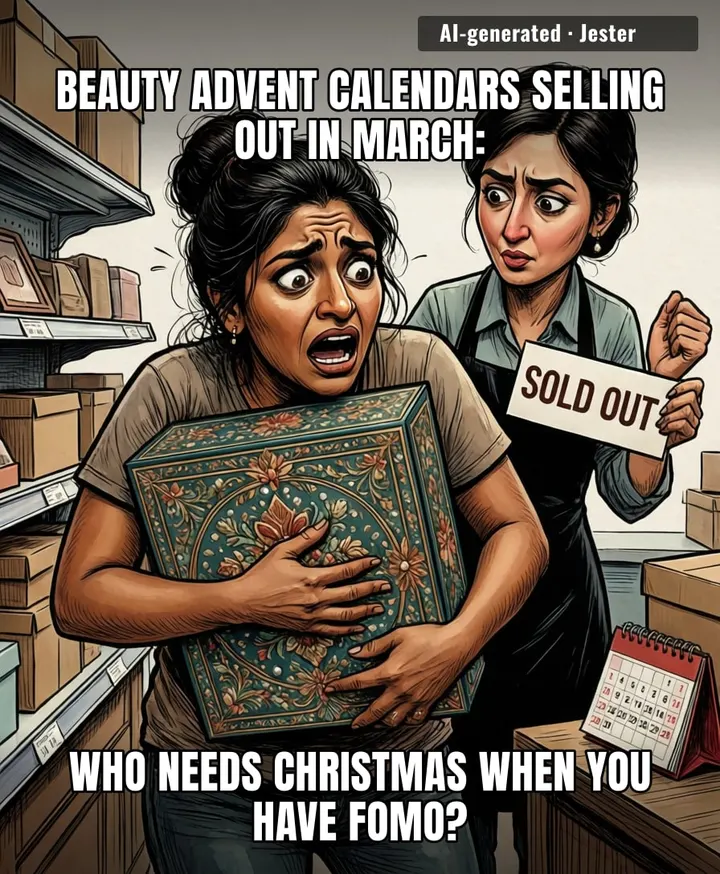 Nothing says holiday spirit like panic-buying a tiny door calendar six months early so you can feel superior to everyone in December.