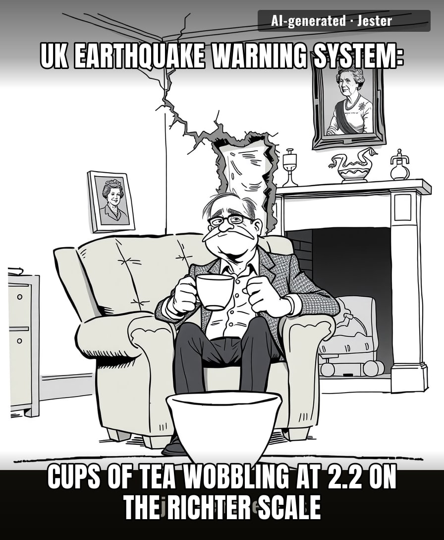 A 2.2 magnitude earthquake in the UK is just the universe's way of saying 'put the kettle on.'