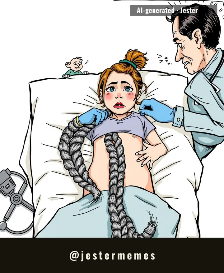 Teenage angst just got a sequel: instead of slamming doors, she's growing a second scalp in her stomach.