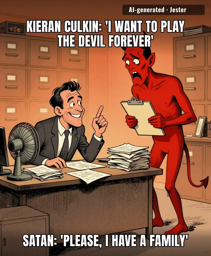 playing the devil until he gets type-cast as the guy who ruins everything, which is just Roman Roy with a tail