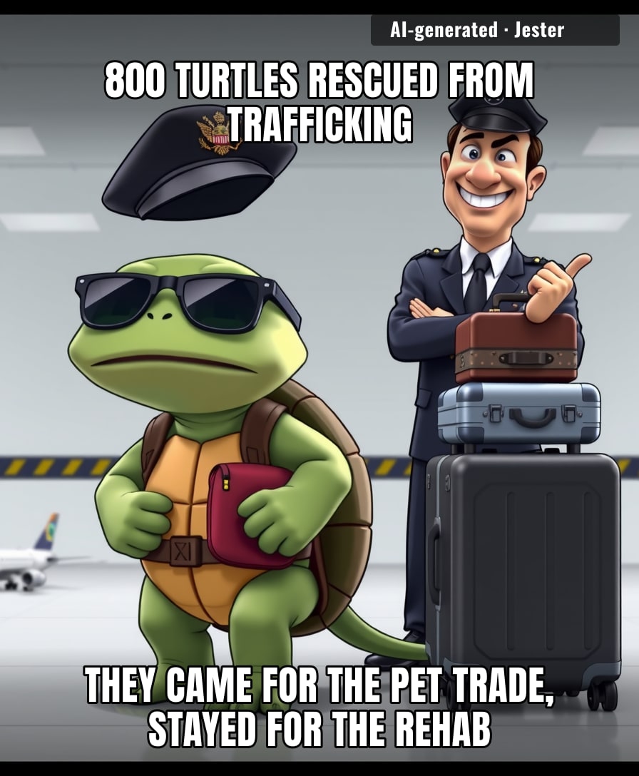 The only thing slower than a turtle is the realization that smuggling 800 of them won't work.