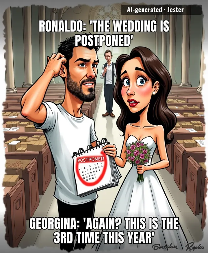 Ronaldo's wedding planning is like his free kicks: endless buildup, everyone watching, and somehow it never actually goes in.