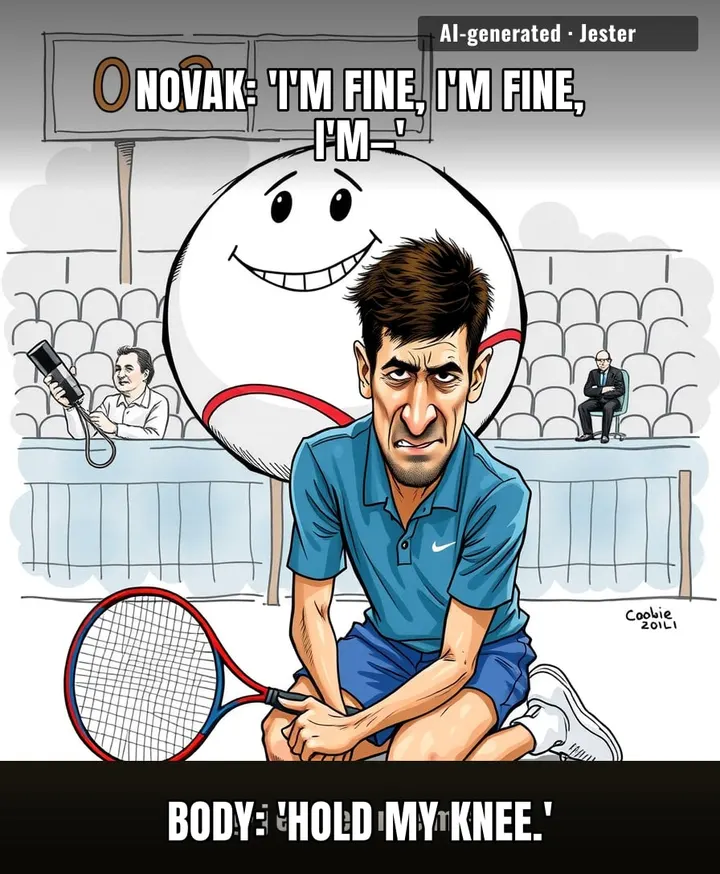 39-year-old Novak's body finally unionized and went on strike mid-match.