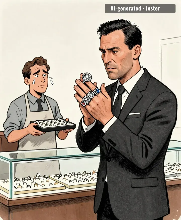 seven rings and he's still shopping for the only one he can't win.