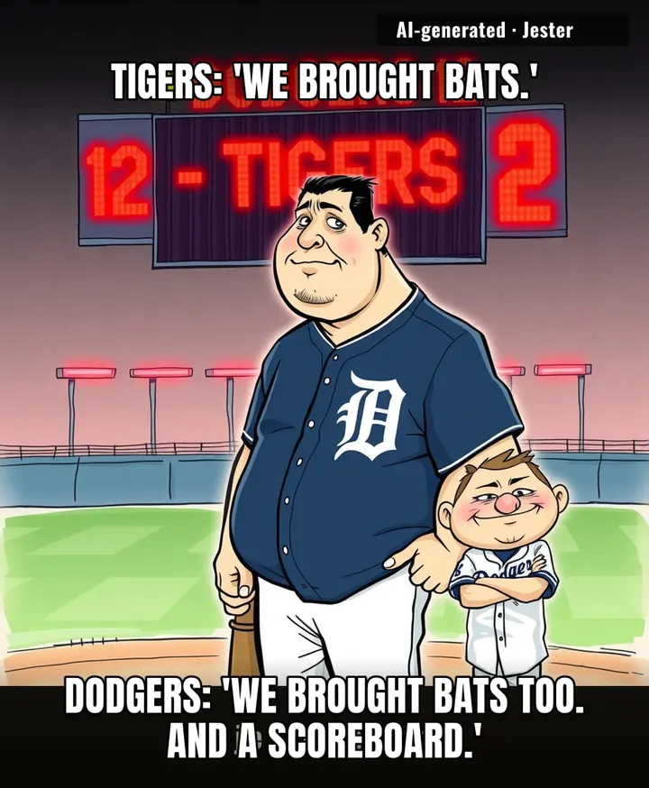 Baseball's version of bringing a knife to a gunfight: the Tigers brought bats to a bat-and-scoreboard fight.