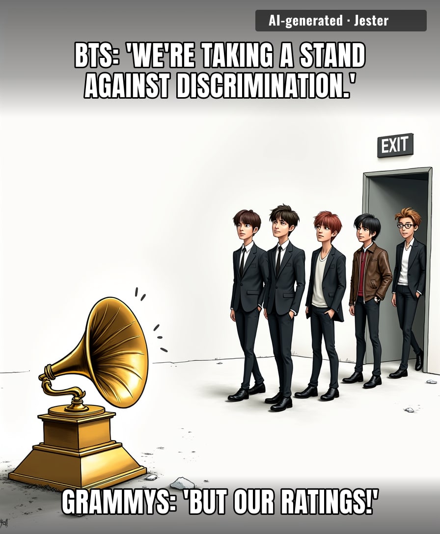 The Grammys' language policy: not submitting unless you sing in English. BTS: 'Cool, we'll just win without you.'