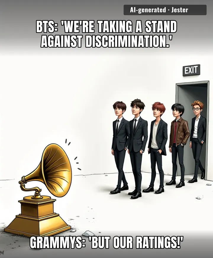 The Grammys' language policy: not submitting unless you sing in English. BTS: 'Cool, we'll just win without you.'