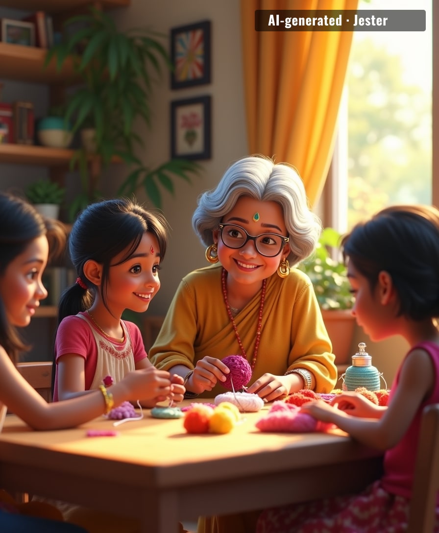 62-year-old Rhoda Gaikwad Staneley is making screen time obsolete, one stitch at a time.