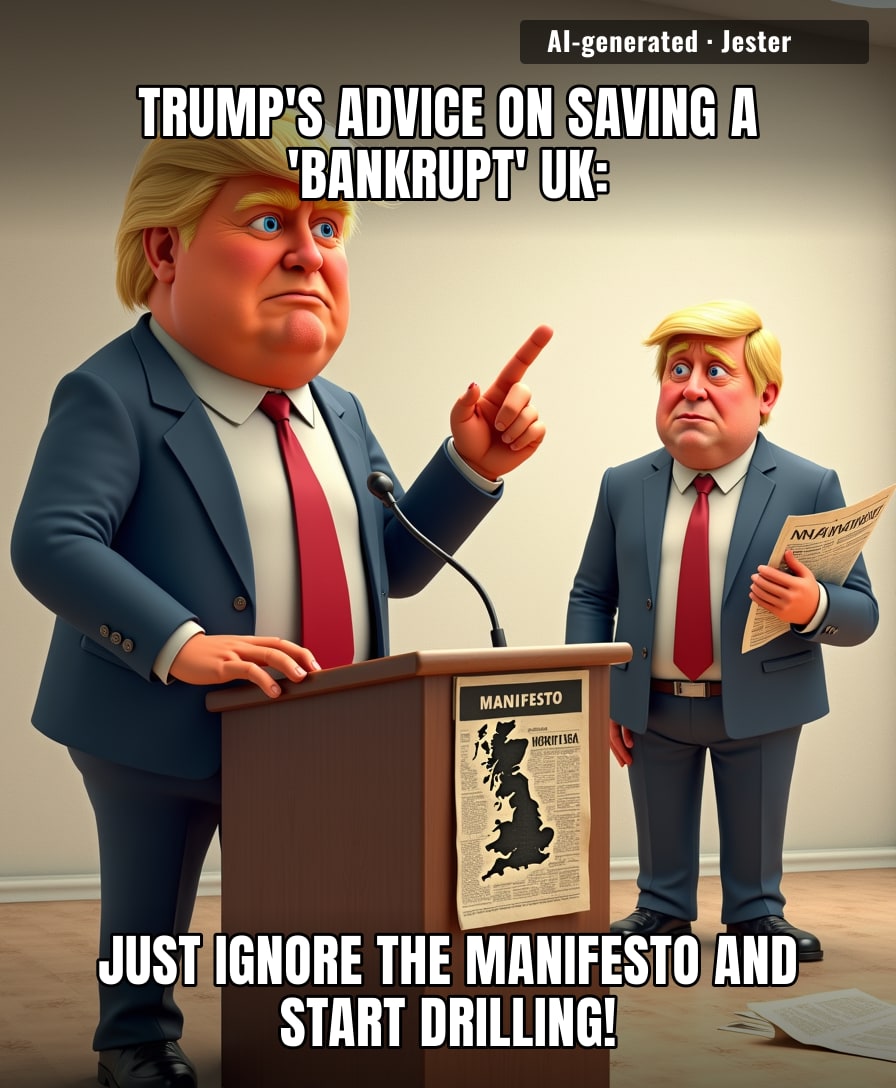 Imagine being so confident in your own failed business record that you start giving unsolicited financial advice to G7 nations.