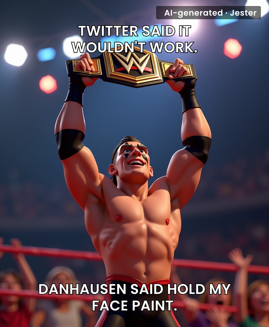 Danhausen made the wrestling world eat crow — and it was painted like his face.