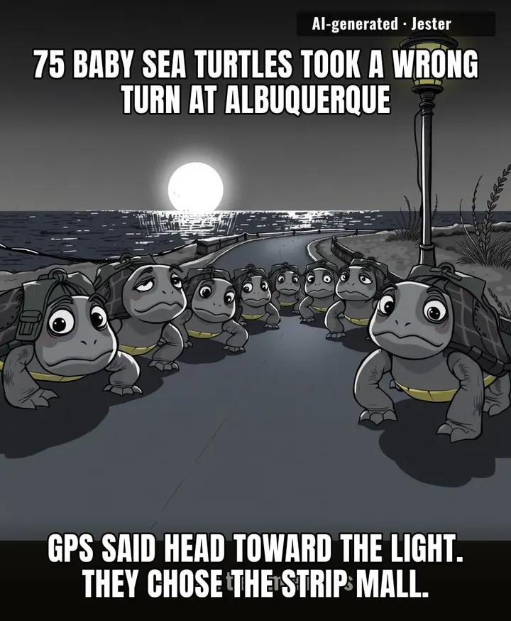 Even baby sea turtles know the struggle of blindly following your GPS into a dead end.
