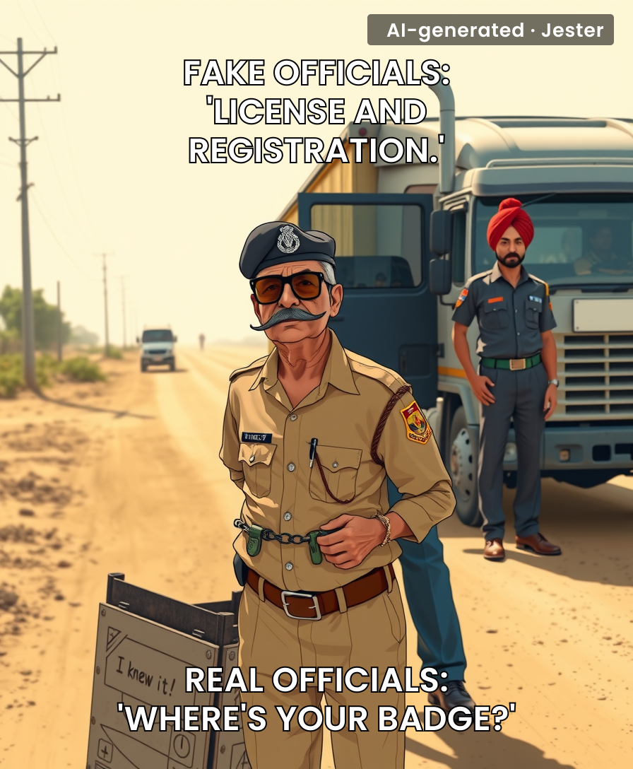 Impersonating an officer is wrong, but at least they actually showed up to work.