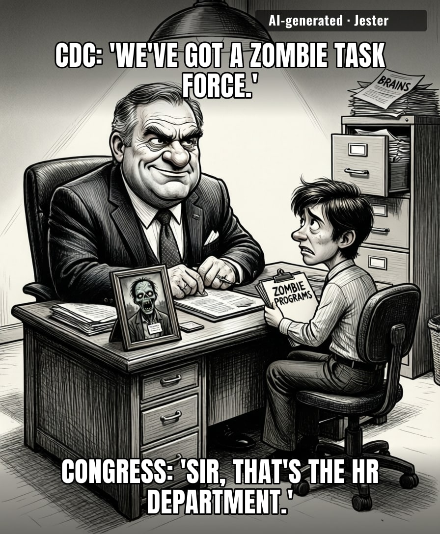 The only thing more undead than the CDC's zombies is the funding request they'll submit for them.