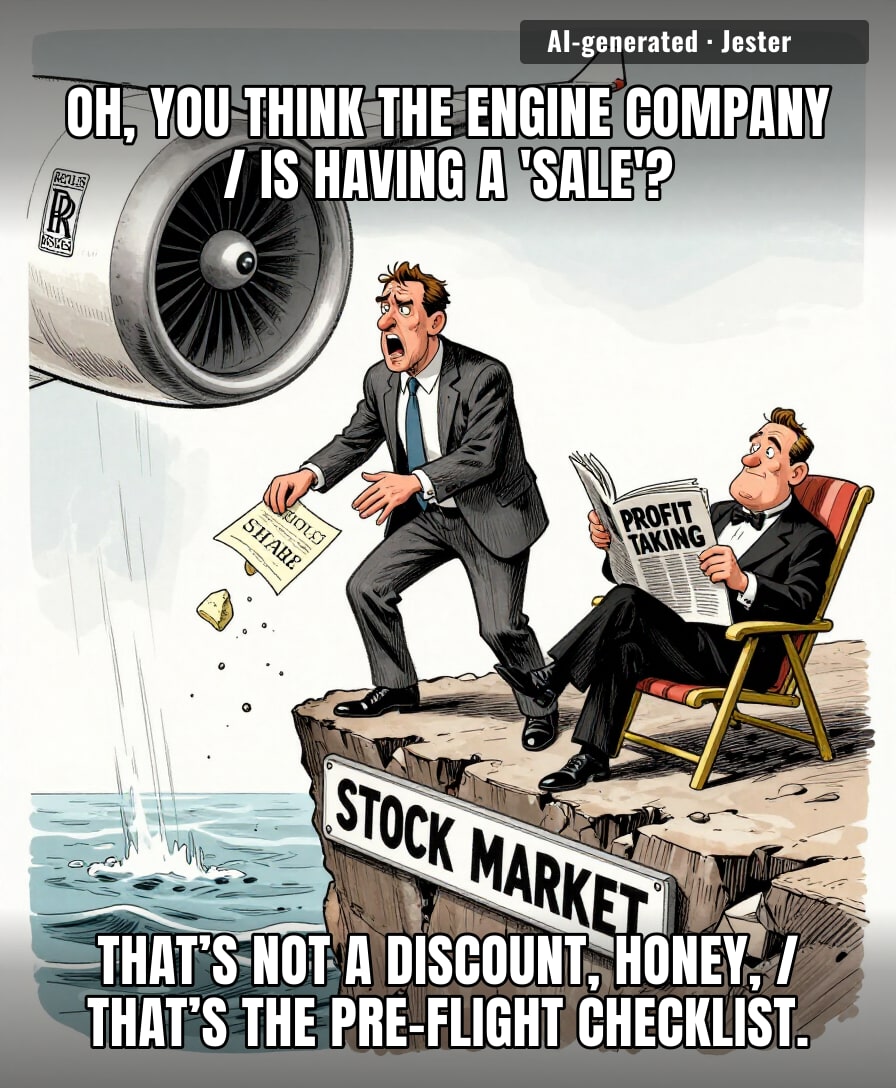 buying Rolls-Royce shares to feel wealthy is just a very expensive way to participate in a middle-class panic attack.