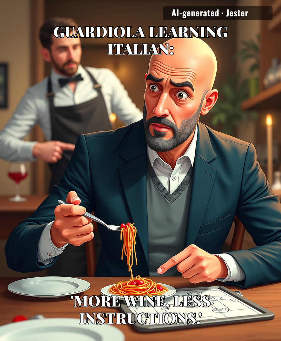 The only thing longer than Guardiola's tactical sessions is the list of Italian restaurants he'll review.