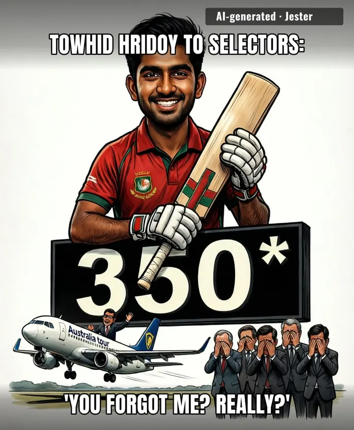 Scored 350 and still couldn't buy a seat on that plane — Bangladesh selection is just a personality contest with extra steps.