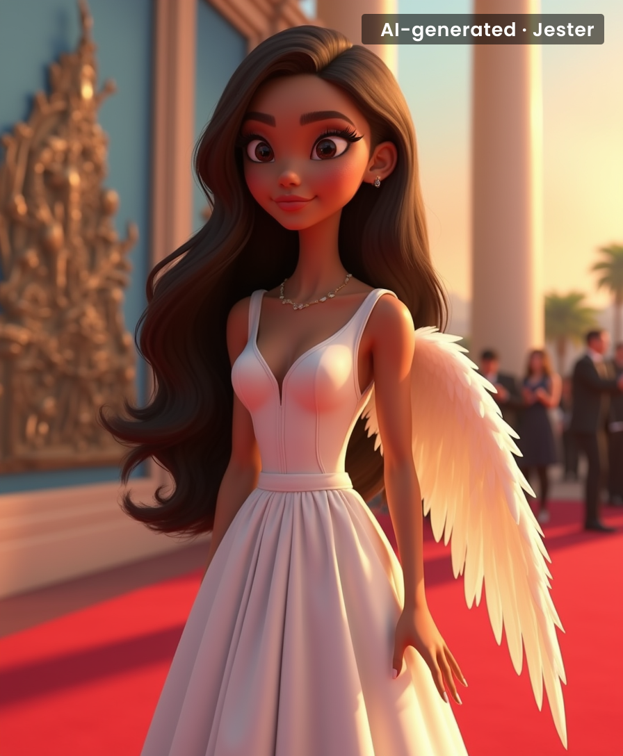 Zendaya arrived as a guardian angel for a role that involves smiting mortals — gotta keep them guessing.