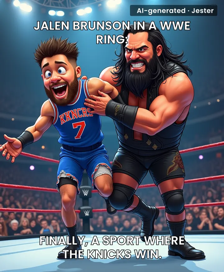 Brunson went from bricking playoff shots to getting body-slammed by a Samoan — career upgrade?