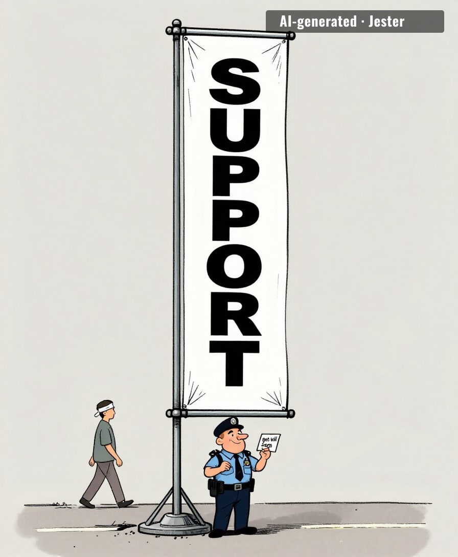 support for the driver, thoughts and prayers for the pedestrian.