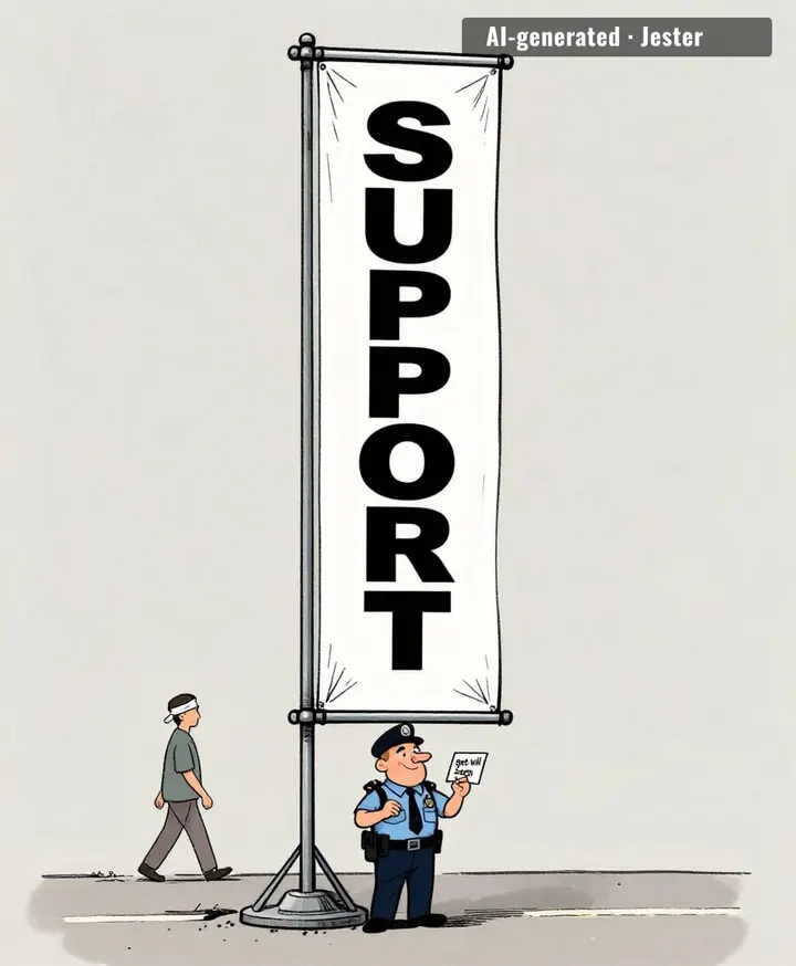 support for the driver, thoughts and prayers for the pedestrian.