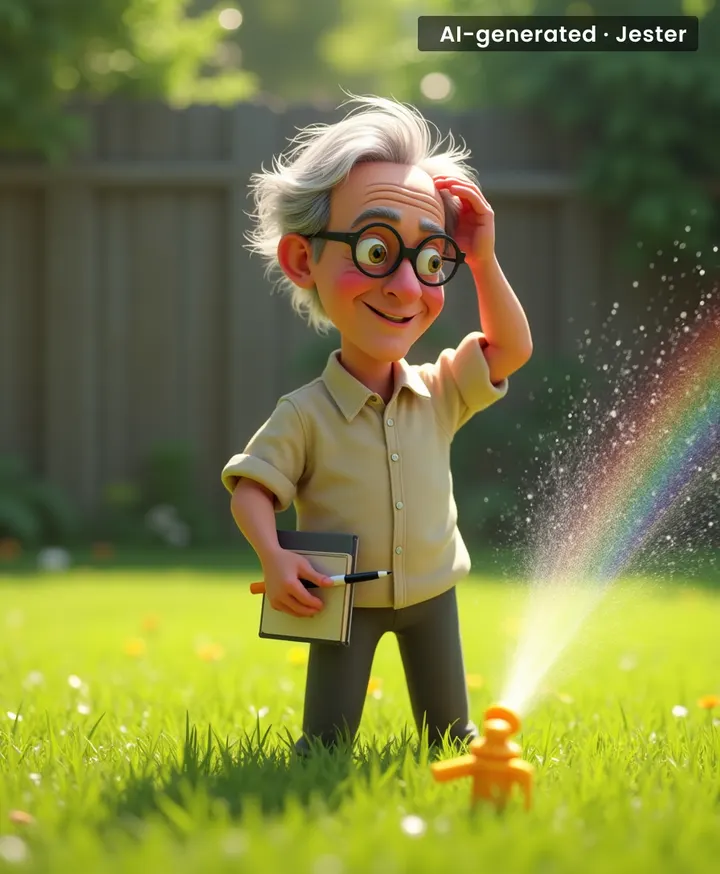 Reverse sprinkler? That's the puzzle that kept Feynman up? Meanwhile, I can't get my lawn to grow.