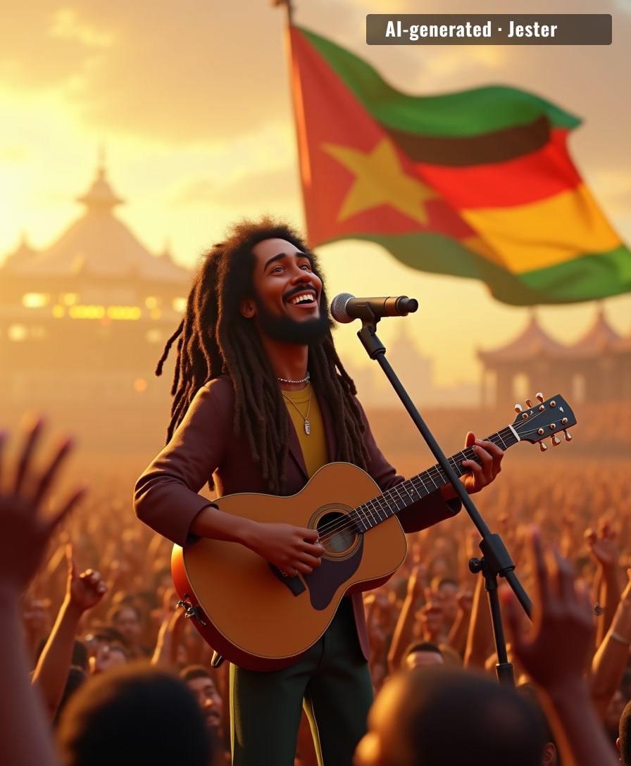 Bob Marley arriving at independence with a ready-made anthem: ultimate power move.