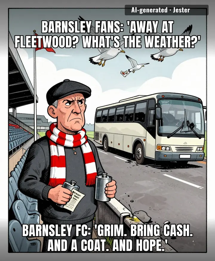 Fleetwood away: the only trip where the coach driver also does the half-time team talk.