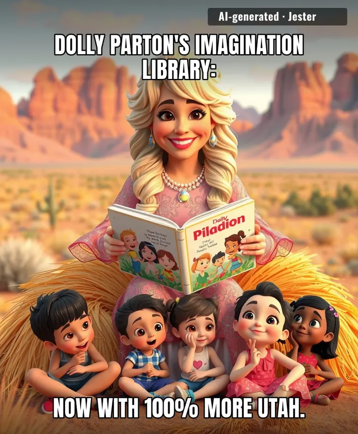 Some people donate books; Dolly donates an entire library system and makes literacy look like a country song.