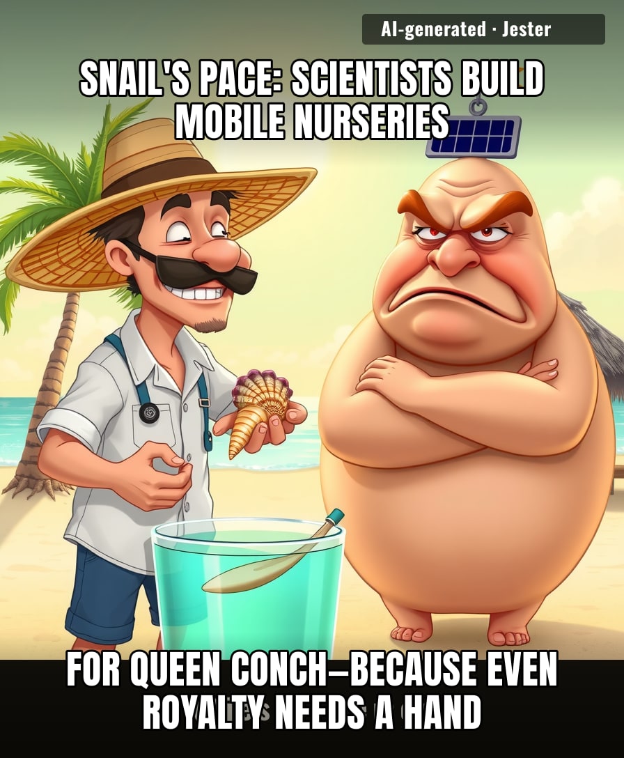 Somewhere in the Caribbean, a conch is getting a better start than most humans.