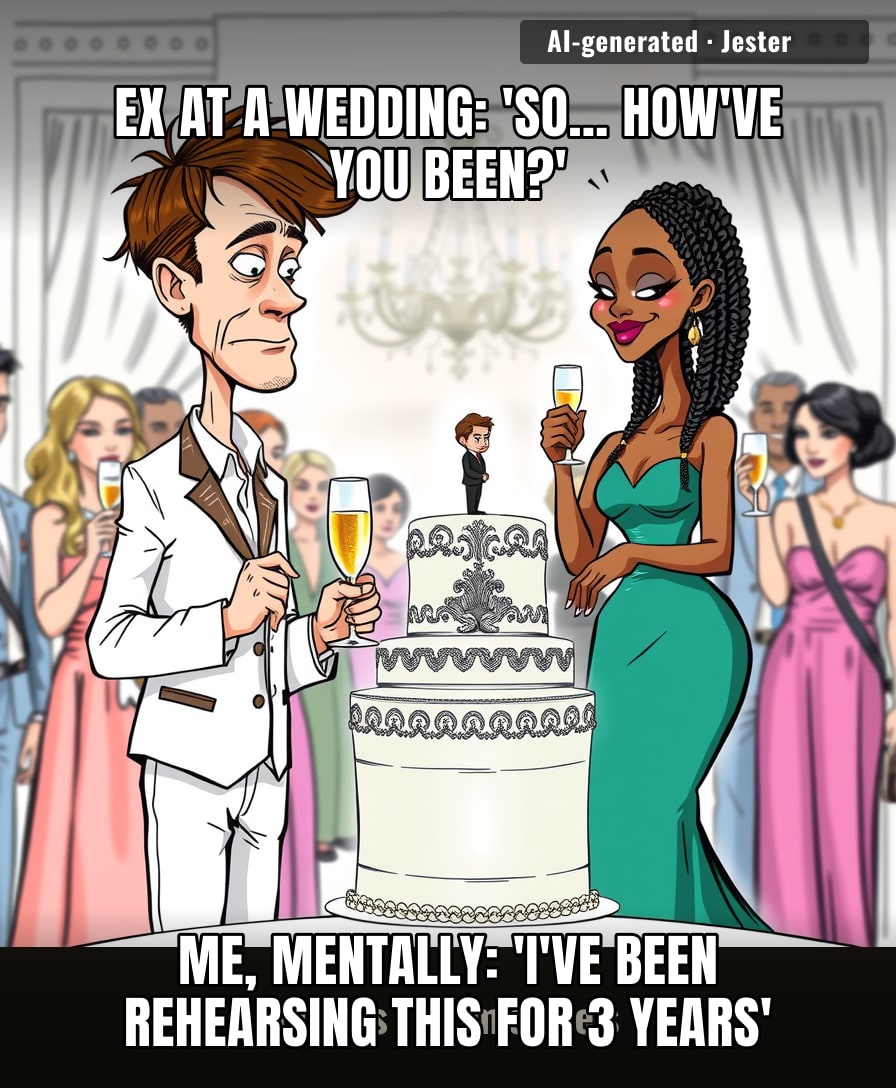 When the wedding DJ plays your 'couple's song' and you're both suddenly very interested in the buffet.
