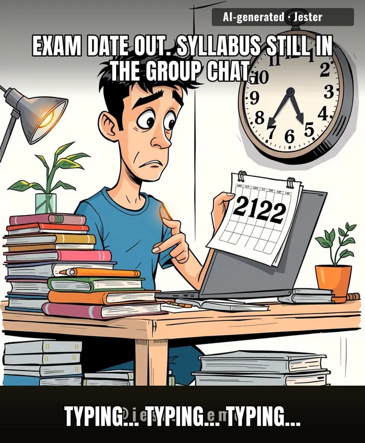 the date is out, the syllabus is 'coming soon,' and the hall ticket is a state of mind