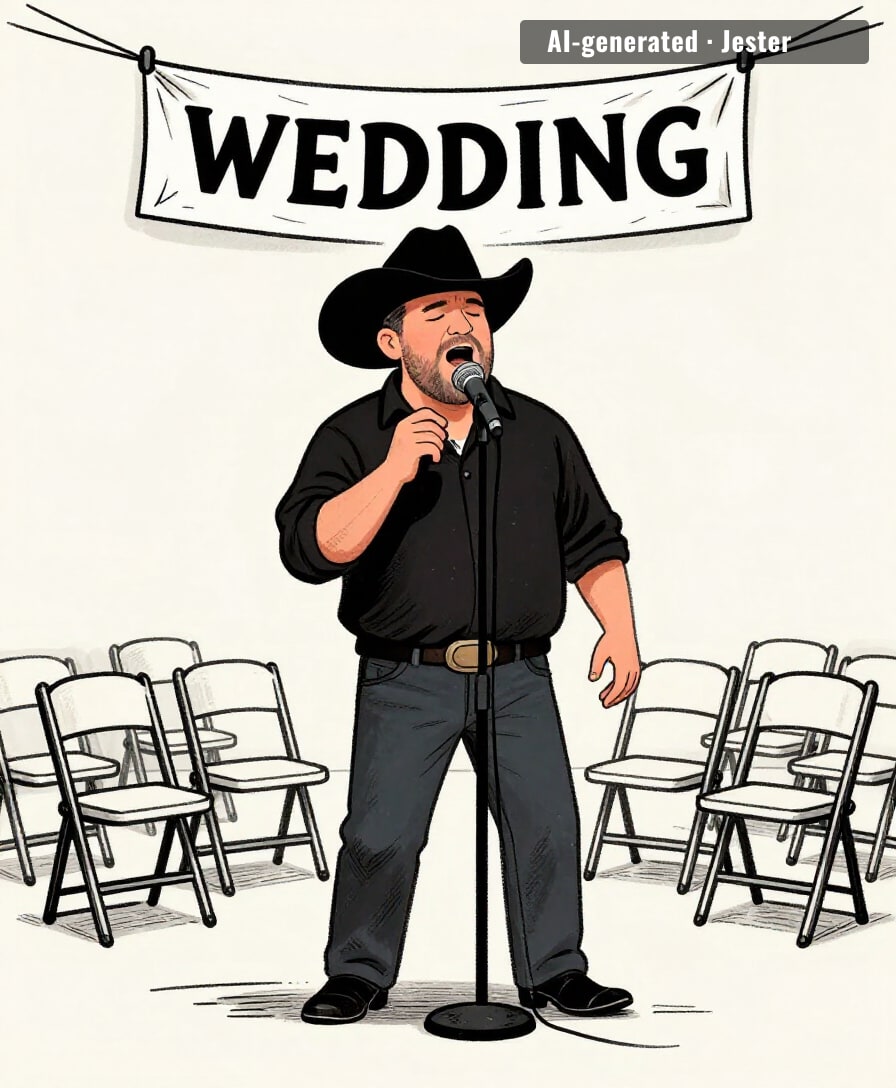 the wedding was so private tim mcgraw sang to the chairs.