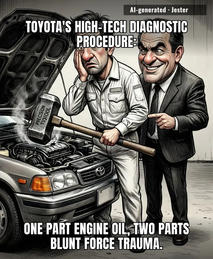 When the official maintenance manual for your V6 is just a caveman with a sledgehammer, you realize the warranty is really just a suggestion.