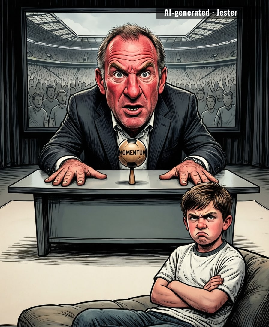 two mid-table teams and one Sky Sports graphic acting like this decides the title
