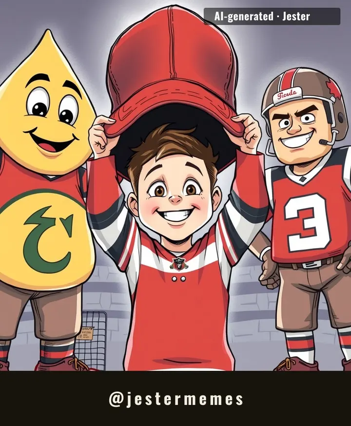 When the Oilers and Eskimos both showed up, that kid's head got more support than most teams' defenses.