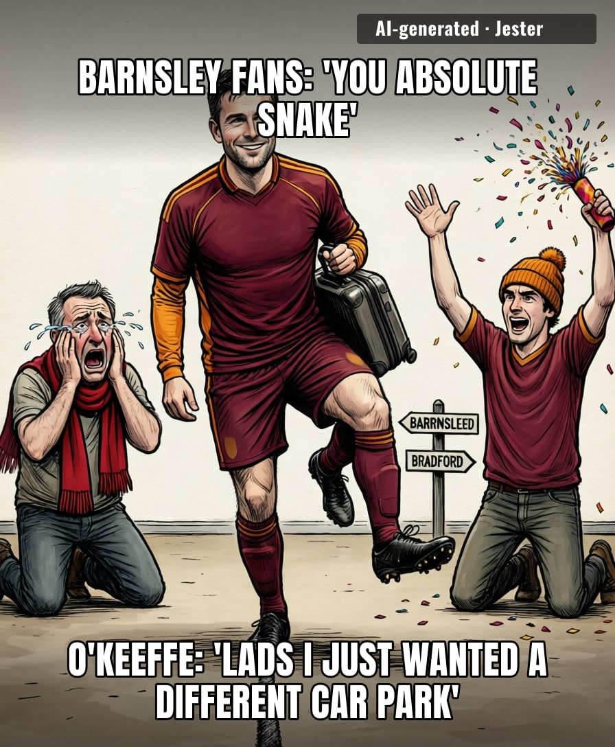 he's leaving Barnsley so they have to find a new right-back, which is a step for them too