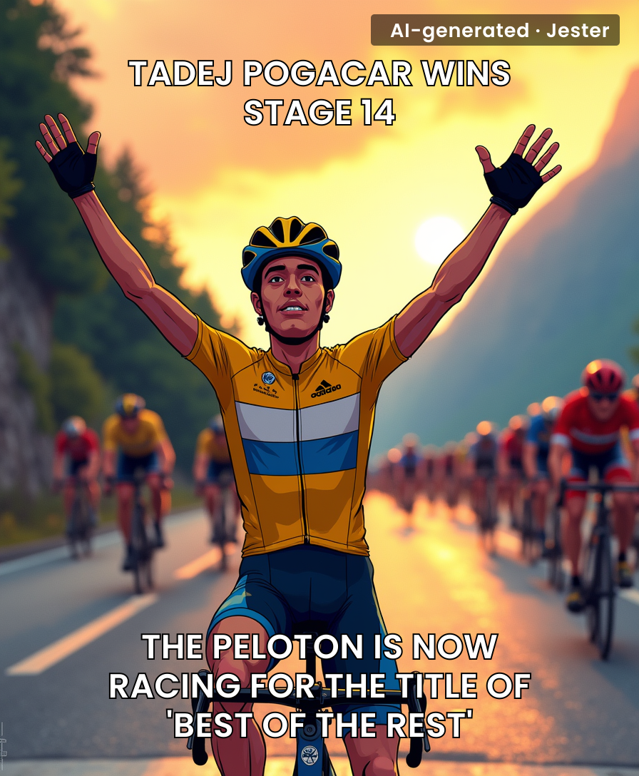 Pogacar's lead is so massive that the Tour de France organizers are considering just letting him ride the remaining stages alone and saving the budget for the victory parade.