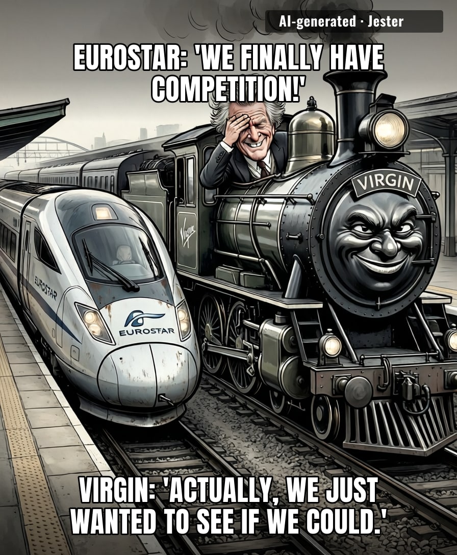 The only thing more reliable than a Virgin train is the company's ability to show up to a party twenty years late just to ruin the vibe.