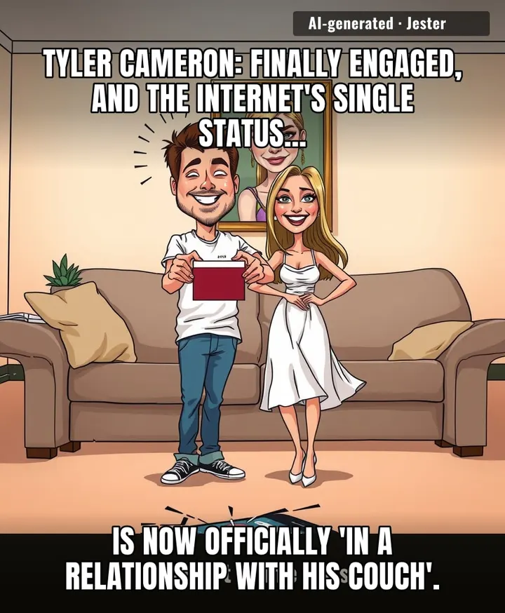 Congrats to Tyler Cameron for locking down a woman who apparently doesn't mind being the second most famous thing in his life.