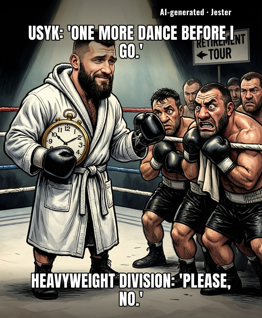Usyk's retirement tour is just him politely offering every heavyweight a free lesson in humility.