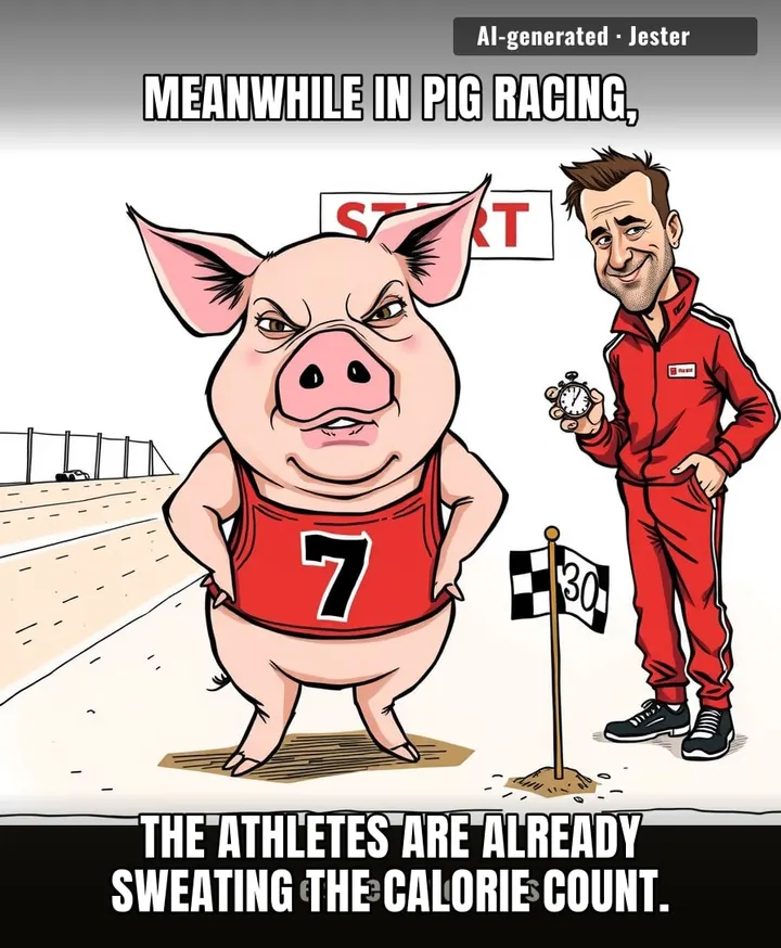 Pig racing teams are the only athletes whose pre-race meal is a cheat day for the coaches.