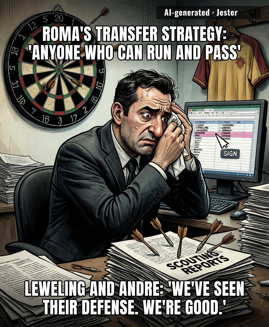 Roma's scouting department uses a dartboard, but the darts are just Premier League names and the board is a wall of 'please, anyone'.