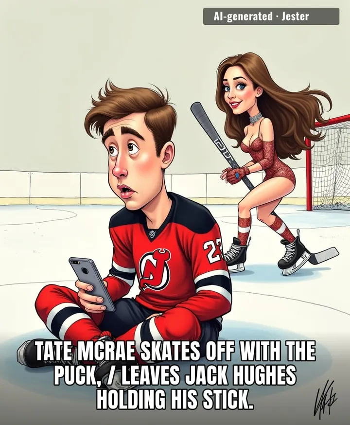 Jack Hughes finally knows what it feels like to get benched by a pop star.