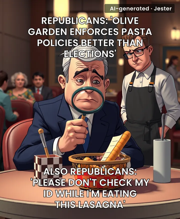 The party currently concerned about the integrity of a breadstick basket is the same one that treats a background check like an act of high treason.