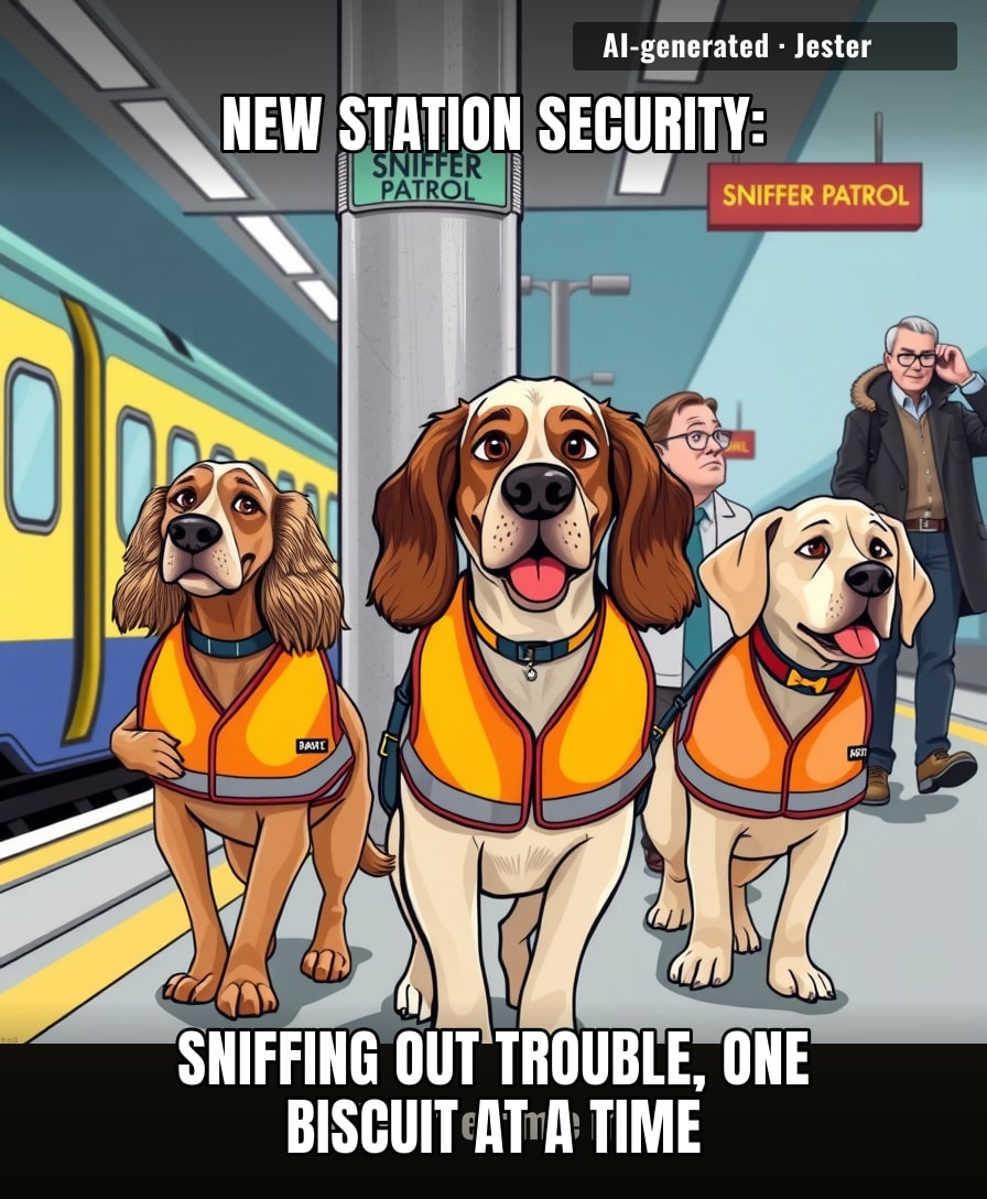 The dogs are 9, 10 and 11—so they've traded chasing criminals for chasing pigeons at Waterloo.