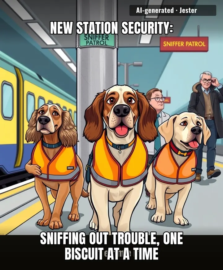 The dogs are 9, 10 and 11—so they've traded chasing criminals for chasing pigeons at Waterloo.