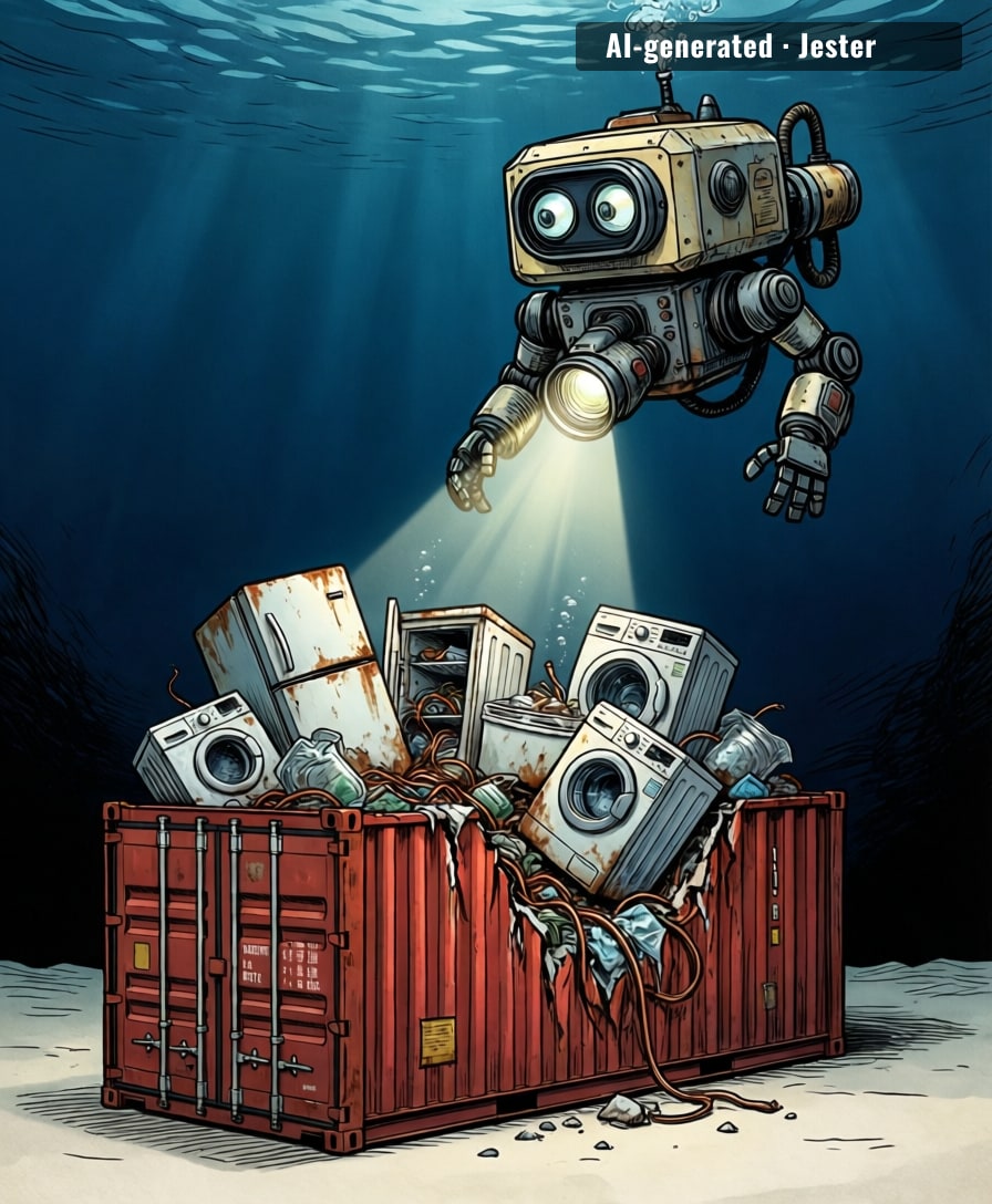 The ocean's most unsettling discovery yet: a pile of washing machines at 5,000 feet, all out of warranty.