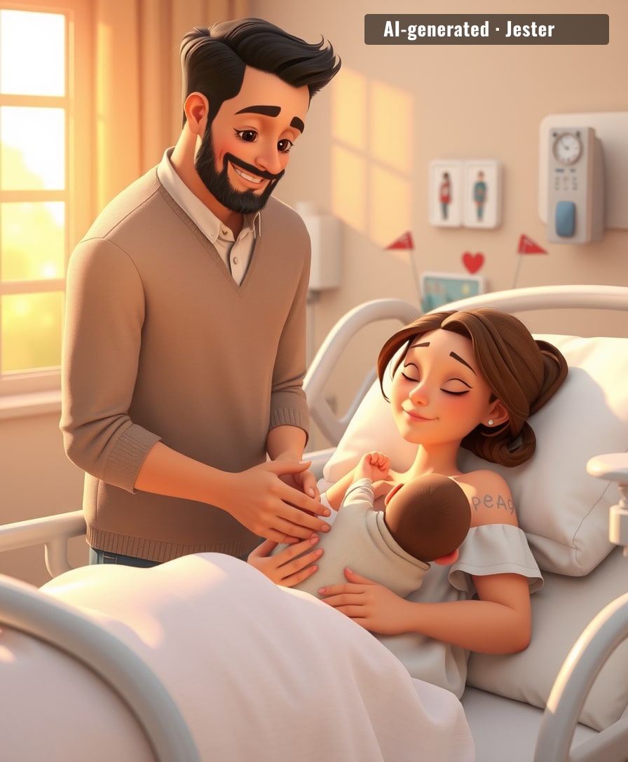 Nothing says 'I've got you' like gently placing a newborn in your unconscious wife's arms so her first mom moment isn't missed.