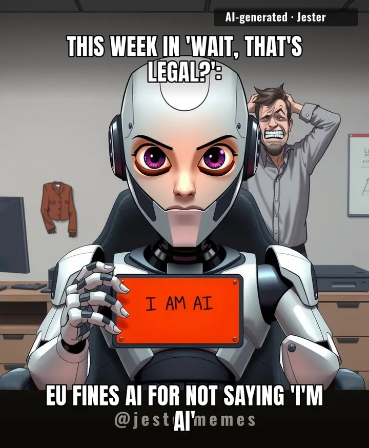 Finally, a law that makes robots say 'this is AI' — next up, making them say 'sorry, I didn't mean to delete your files.'